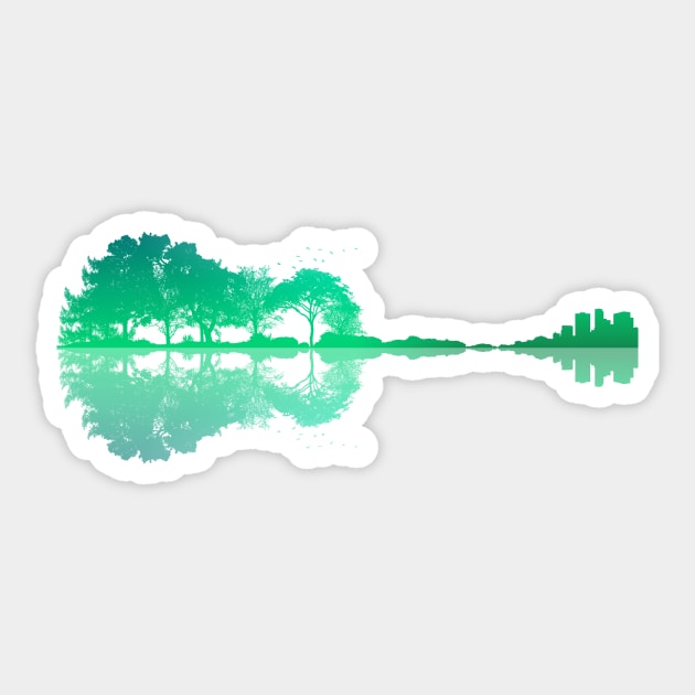 Nature guitar Sticker by Luluca Shirts